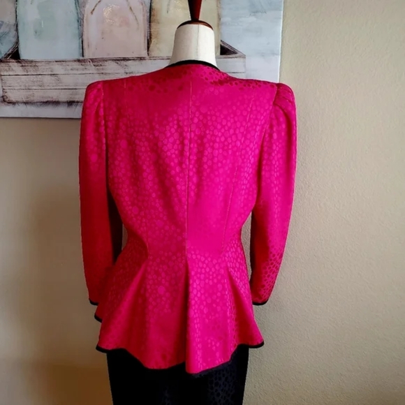 AJ BARI | VINTAGE 100% Silk Dress Suit Set sz 14 - Picture 6 of 9